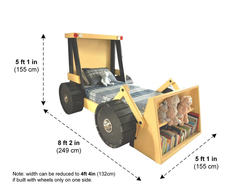 Construction Truck Bed PLANS pdf format Twin Size DIY Kid Bedroom Decor Full Size available upon request image 4