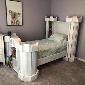 Castle Bed PLANS (pdf format) - Twin Size - DIY Princess Themed Room - Kid Bedroom with Fairytale Decor