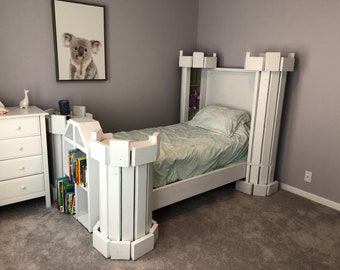 Castle Bed PLANS (pdf format) - Twin Size - DIY Princess Themed Room - Kid Bedroom with Fairytale Decor