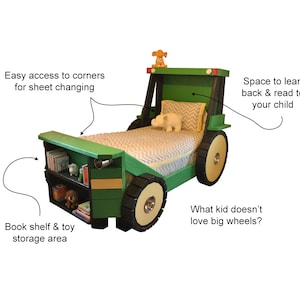 Tractor Bed PLANS pdf format Twin Size For a Kid Bedroom Full Size available upon request image 6