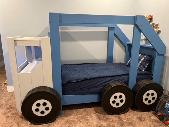 Garbage Truck Bed PLANS (pdf format) - Twin Size - DIY Woodworking Project for a Kid Bedroom