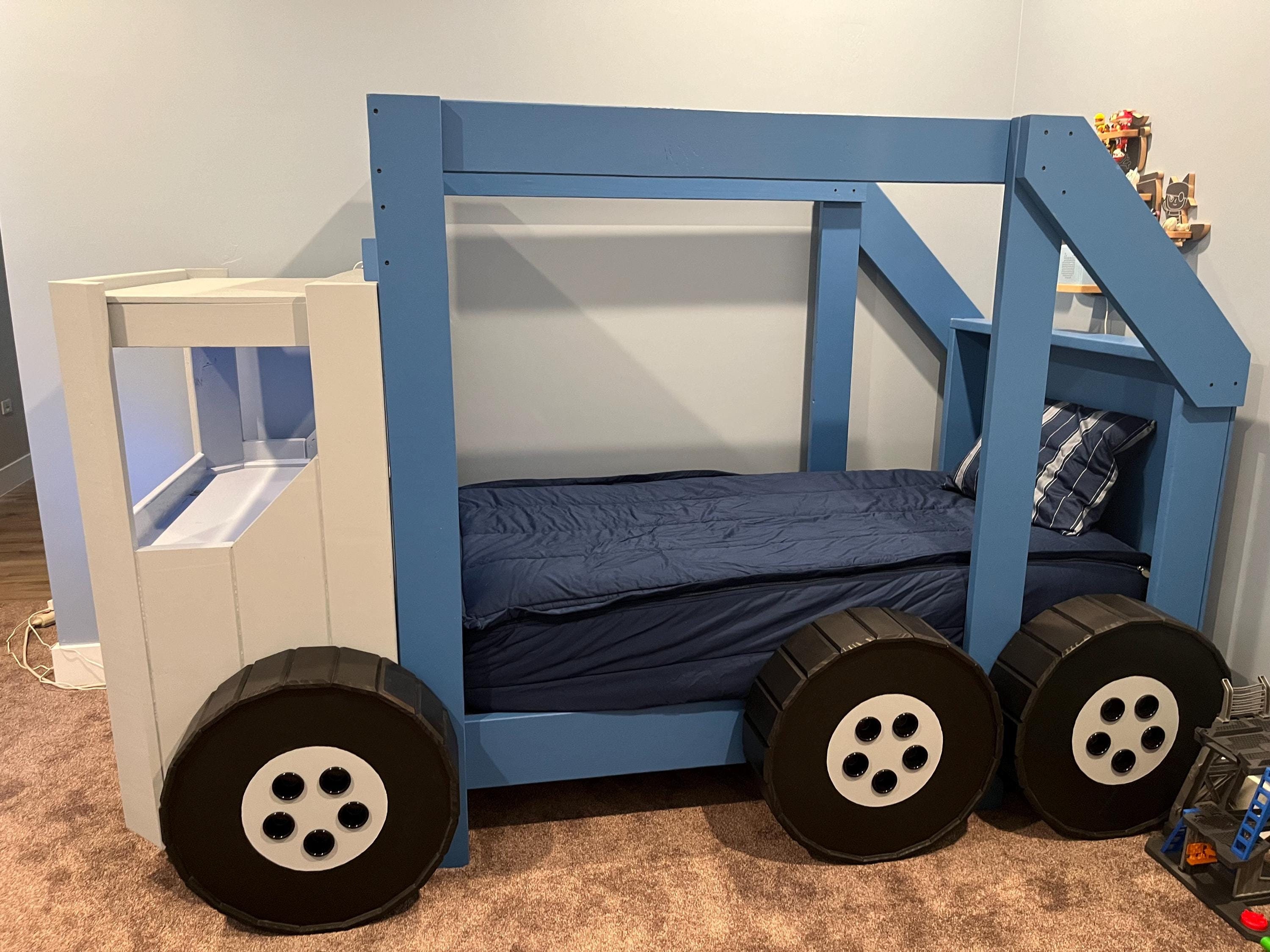 Garbage Truck Bed PLANS (pdf format) - Twin Size - DIY Woodworking Project for a Kid Bedroom
