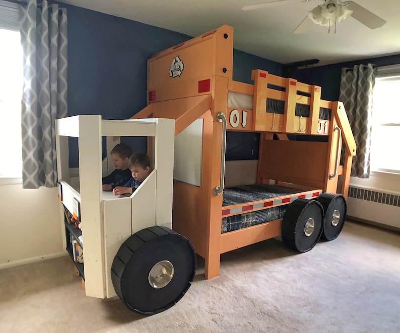 Garbage Truck Bunk Bed PLANS pdf format Twin Size DIY Woodworking Project for a Kid Bedroom image 3
