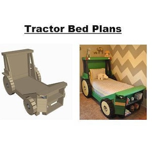 Tractor Bed PLANS pdf format Twin Size For a Kid Bedroom Full Size available upon request image 8