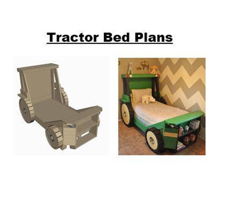 Tractor Bed PLANS pdf format Twin Size For a Kid Bedroom Full Size available upon request image 8