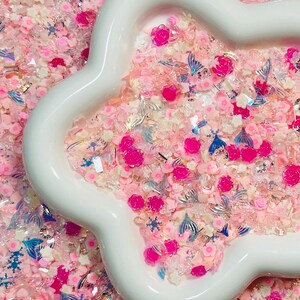 25/50 mL Rosy Bliss - Assorted Glow in Dark Nail Decorations, Rhinestones, Sequins, Beads (no holes), Nail Charms for DIY Nail Art, Crafting