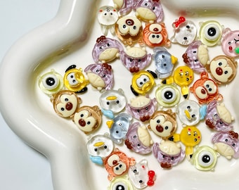 Translucent Cartoon Nail Charms - Kawaii Resin Art Embellishments