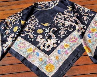 Christian Dior Vintage Scarf 80s Dior Fox Scarf 100% Silk
