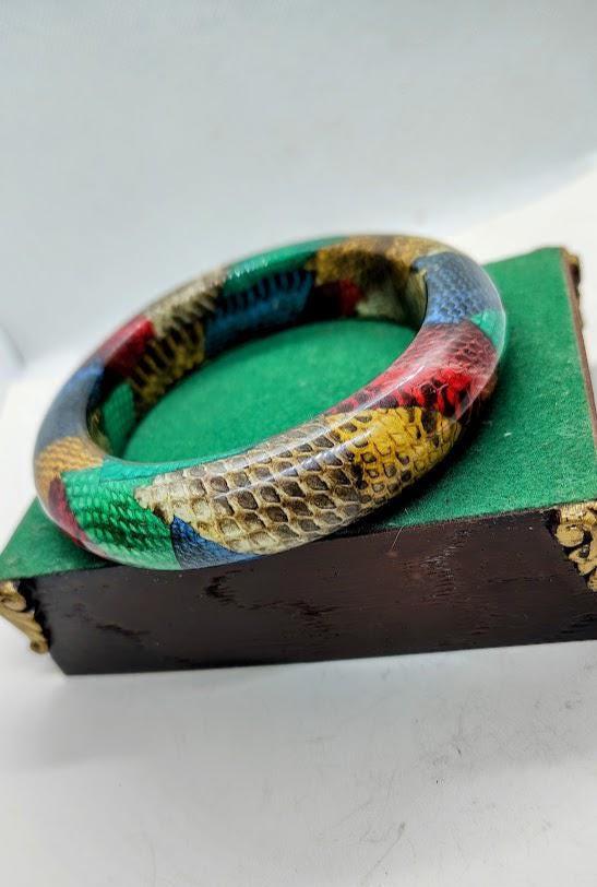 Bracelet élastique Vintage 80s – Vert Et Blanc – Très Bon état