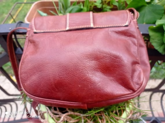 Minelli shoulder bag in vintage brown cowhide lea… - image 10