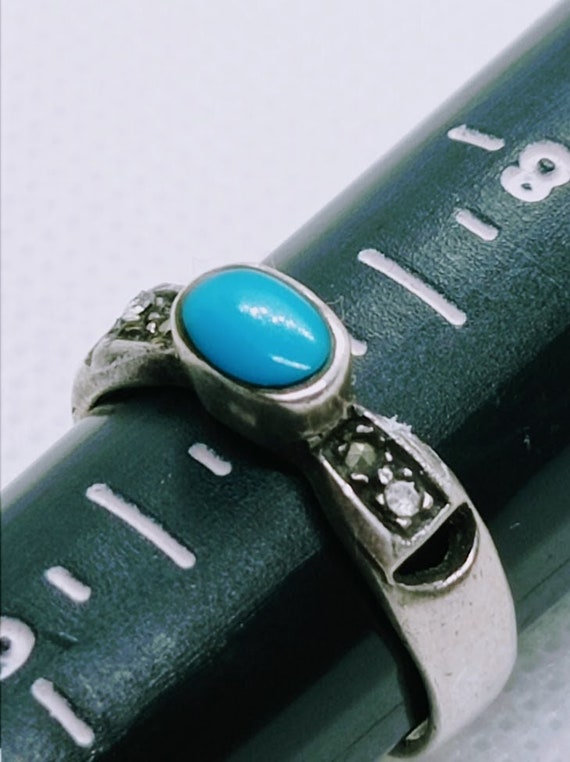 Vintage ring in solid 925 silver with cabochon of… - image 4