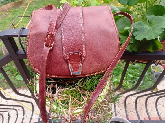 Minelli shoulder bag in vintage brown cowhide lea… - image 9