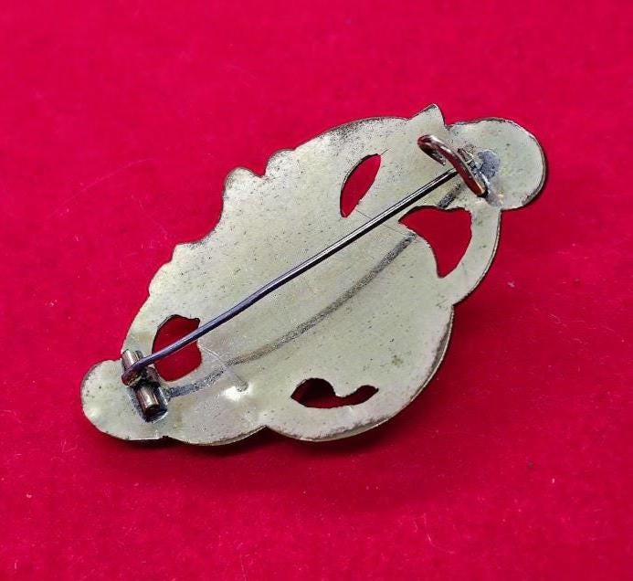 Broche Vintage Napoléon III - Plaqué Or Rose, Dimensions 27x27mm - Occasion, Sans Marque