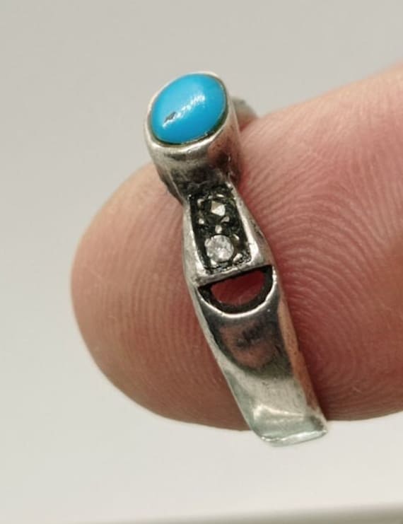 Vintage ring in solid 925 silver with cabochon of… - image 2