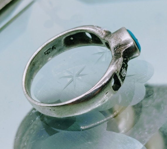 Vintage ring in solid 925 silver with cabochon of… - image 7