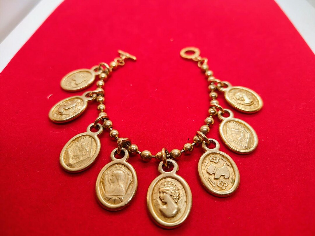 Bracelet Agatha Paris Vintage Années 90 - Charms Disco Ball Et Strass - Fermoir Toggle