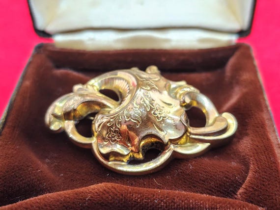 Broche Florale Antique Vintage Napoléon III Fin 19e Siècle - Bijou Ancien Occasion