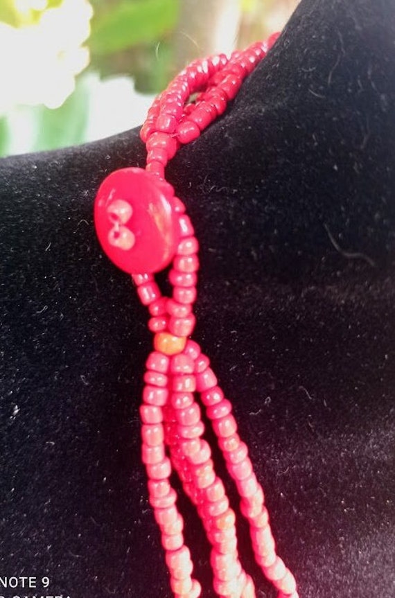 Collier Vintage Années 80 - Perles Fausses Et Corail Brut - 90 Cm - Superbe état