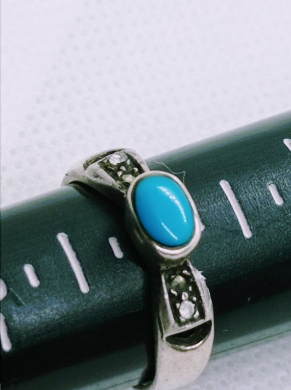 Vintage ring in solid 925 silver with cabochon of… - image 6