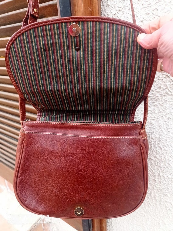 Minelli shoulder bag in vintage brown cowhide lea… - image 2
