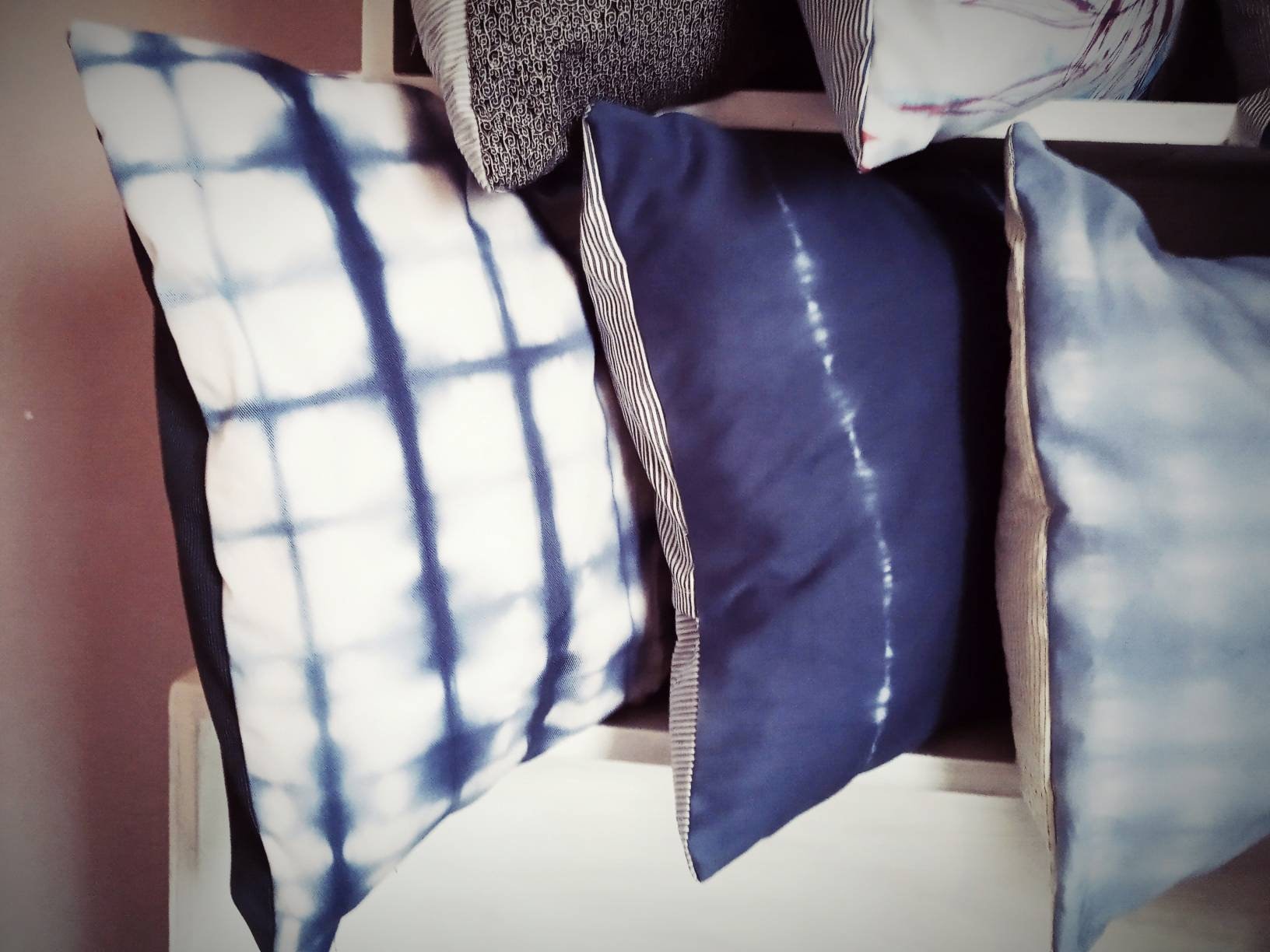 Taies Décoratives d'oreiller, Colorant Indigoblue, Impressions, Taies d'oreiller d'enveloppe