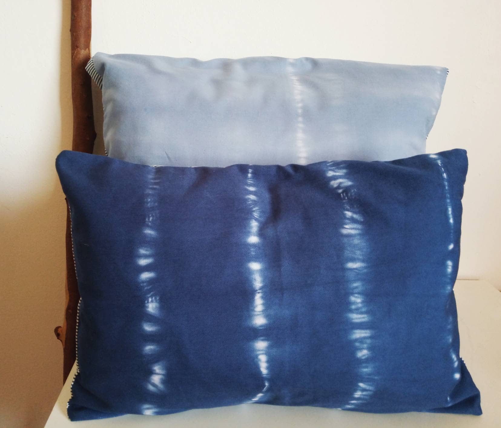 Taie d'oreiller en Toile Lavée Indigoblue Couleur Lavis