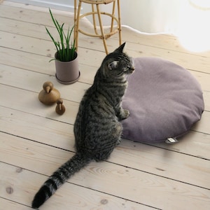 La princesa y el guisante en tela vaquera, gatos, cesta para gatos, cojín para gatos, cueva para gatos, accesorios modernos para gatos, zona de descanso, cesta para gatos