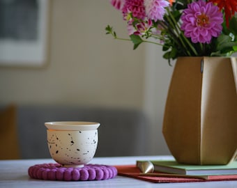 Coasters made of felt balls, round diameter 20 cm, various colors, handmade, pot coasters, felt coasters decorative wool felt, felt