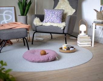 felt carpet, round, Hey Sign, 100% virgin wool, free shipping within Germany, 100 cm- 180 cm, handmade, carpet felt,