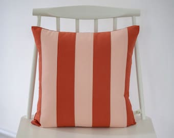Patchwork Strip Cushion Rust Orange / Apricot