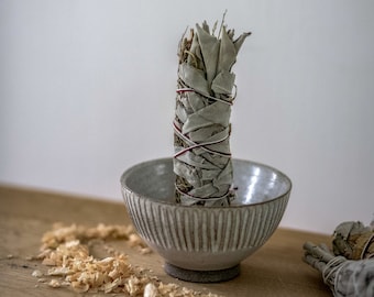 hand-pottered incense bowl / smoke burner