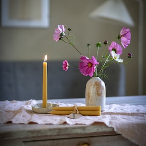 Set of 3 beeswax candles, hand-drawn from 100% beeswax, 20 cm high, diameter 1.90 cm