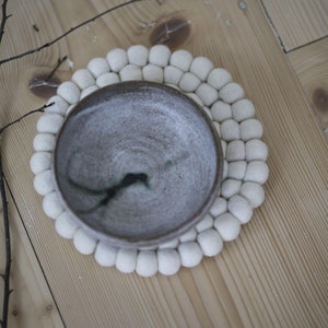 Coasters made of felt balls, round diameter 20 cm, various colors, handmade, pot coasters, felt coasters decorative wool felt, felt image 5