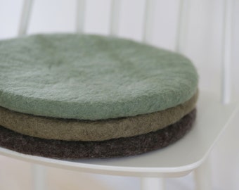 Felt cushion, seat cushion, round wool felted cushion, chair cushion, chair pad, felt, seat pad, floor cushion, virgin wool, wool felt, floor seat cushion