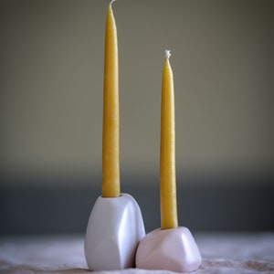 Set of 3 beeswax candles, hand-drawn from 100% beeswax, approx. 14 to 16 cm high, diameter 1 cm image 2