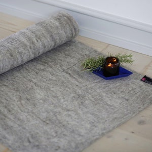 Yoga mat made from 100% wool felt