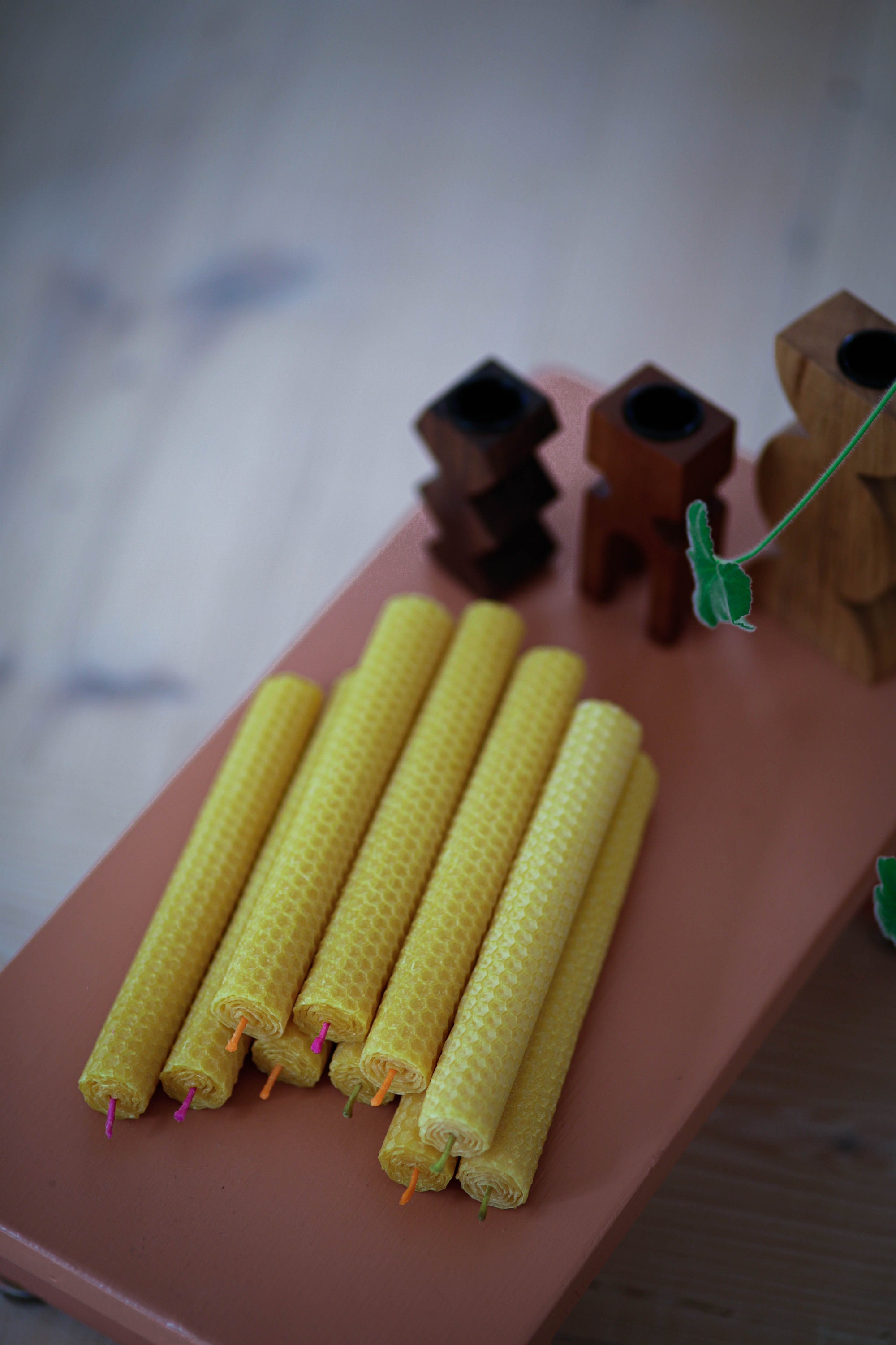 Candele A Colonna In Pura Cera D'Api - Confezione Da 10 - Arrotolate A Mano, A Nido D'Ape, Antigoccia - Per Emergenze, Meditazione E Decorazione