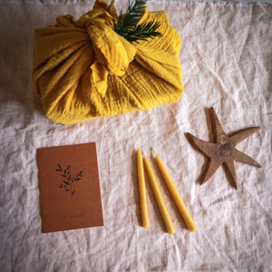 Set of 3 beeswax candles, hand-drawn from 100% beeswax, approx. 14 to 16 cm high, diameter 1 cm image 5