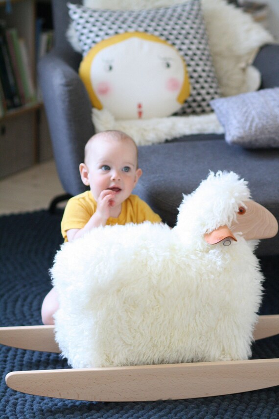 Rocking Sheep Real Fur Cuddly by Hanns-peter Krafft / Meier