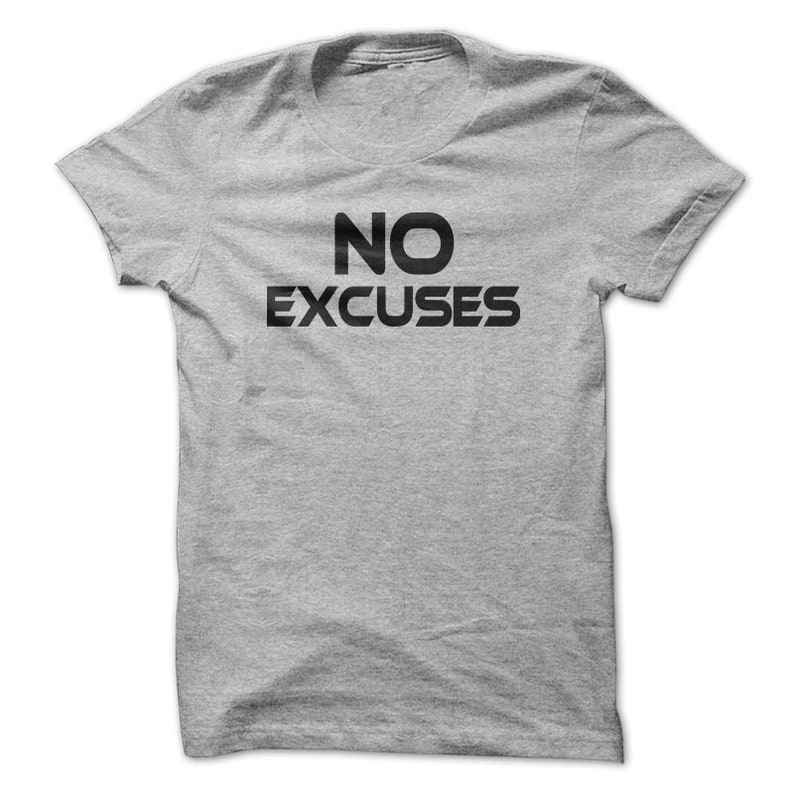 NO EXCUSES C68 Men's Shirt Workout Gym Tees | Etsy