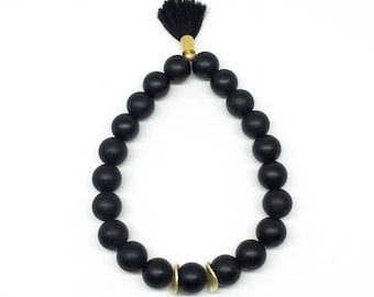 BLACK ONYX Tassel Bracelet