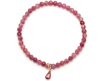 Mini Rubin Armband | Rubin Armband | Juli Geburtsstein Schmuck | Juli Geburtsstein Armband | Rohstein Armband