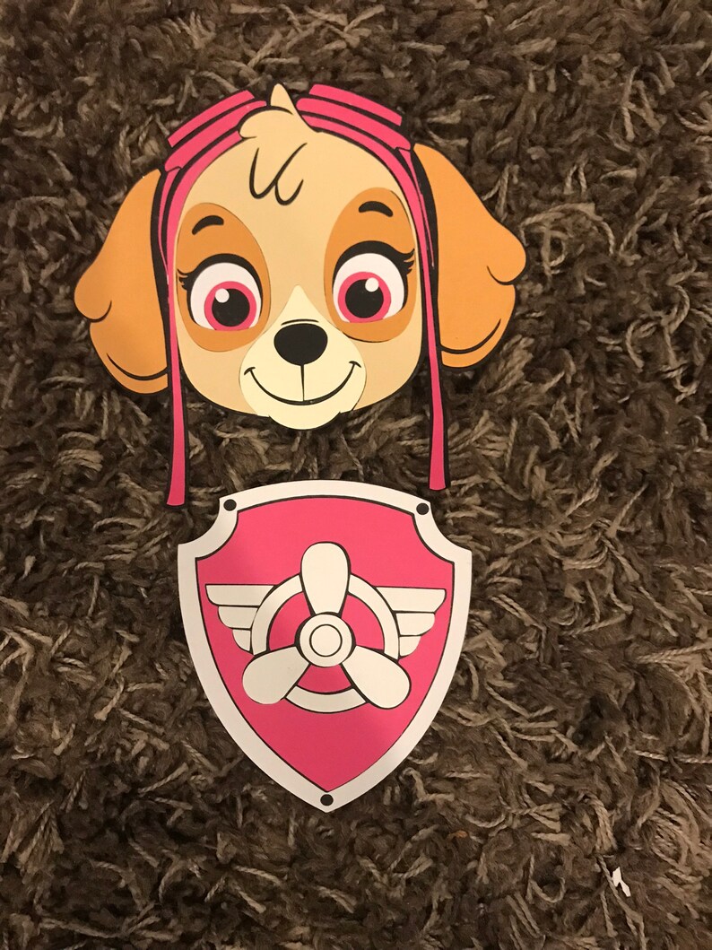 Paw Patrol SKYE Face &amp; Pup Tag Cricut Cut Out | Etsy