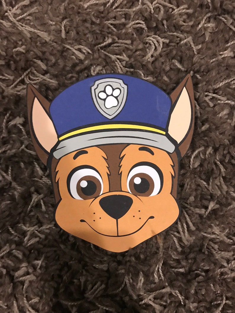 Paw Patrol CHASE Face & Pup Tag Cricut Cut Out | Etsy