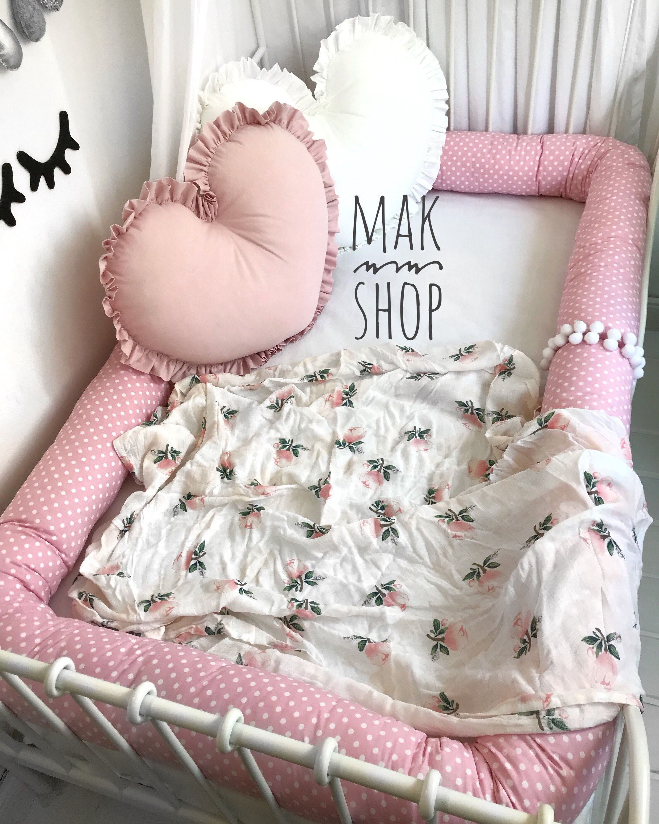 Bed Bumper Toddler Bed Bolster Pillow Baby Bed Crib Etsy