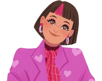 Custom Illustrated Portrait, Personalized Digital Art, Modern Avatar (Digital Download)