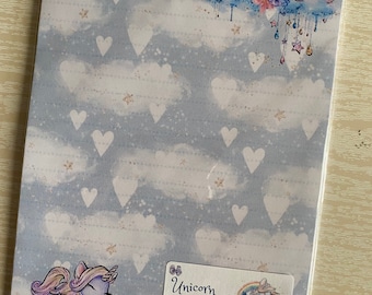 Unicorn Dreams Stationery, 16 sheets A5 letter writing paper