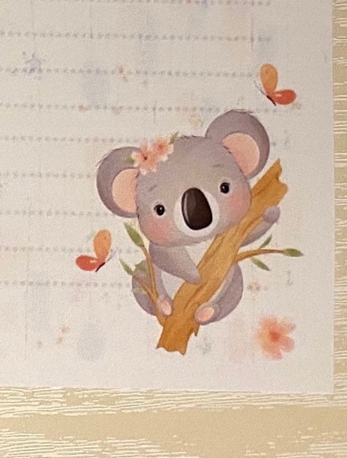Koala on branch stationery letter writing paper & stickers Etsy