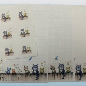 New ** CATS on the Fence Stationery, letter writing paper & Stickers set new for 2024