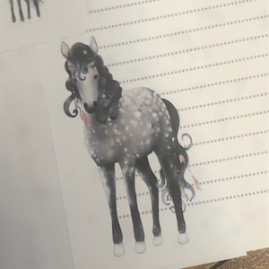 Schwarzes Pferde Briefpapier - Briefpapier & Aufkleber Set